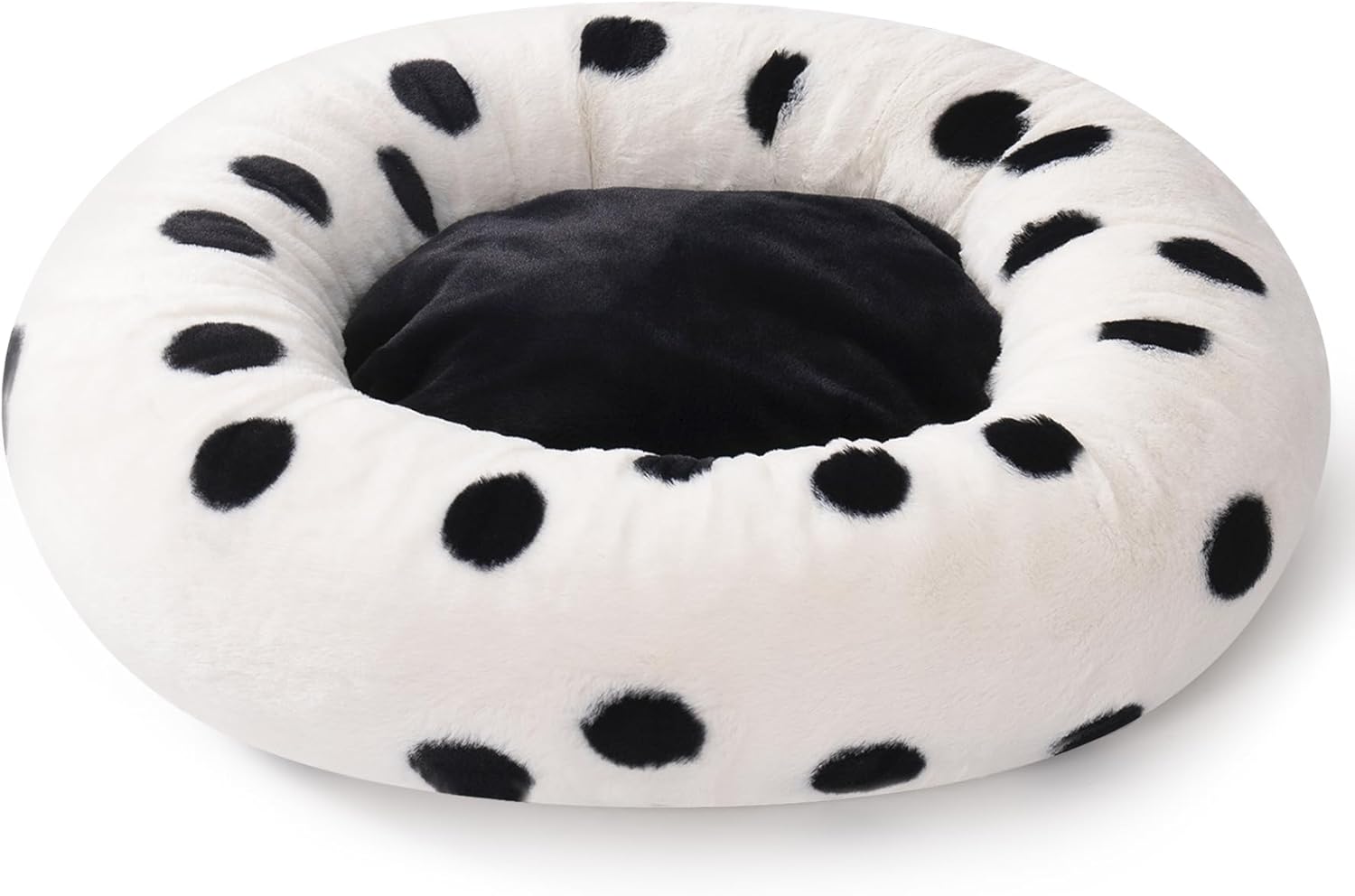Donut Cat Bed for Indoor Cats - 23 Inch Round Washable with Non-Slip Bottom by VetsPetStore