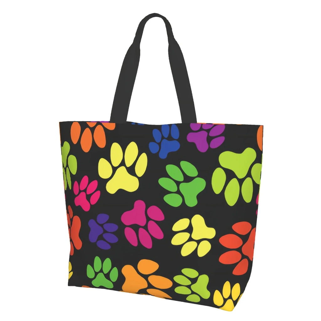Dog Paw Print Canvas Tote Bag