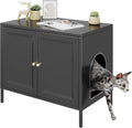 Cat Litter Box Enclosure Furniture With Barn Door
