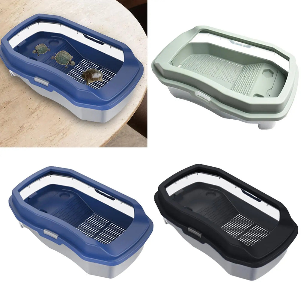 Turtle Aquarium Box with Platform Easy to Clean by Love My Pet