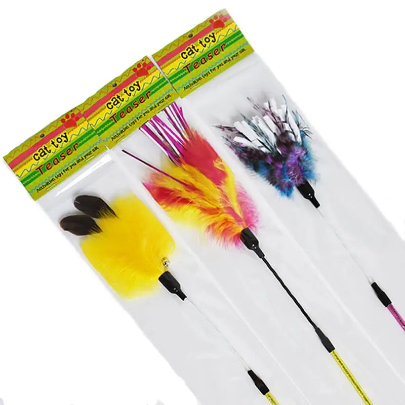 Cat Wand Toy Feather Teaser Stick