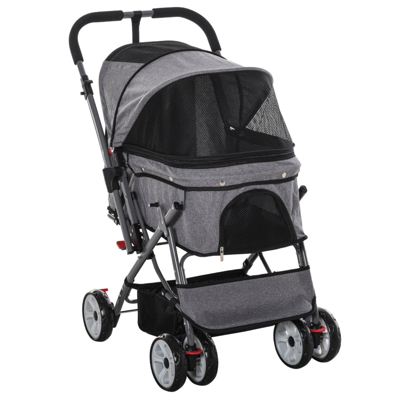 Pet Foldable Travel Carriage Stroller with Reversible Handle by Furr Baby Gifts