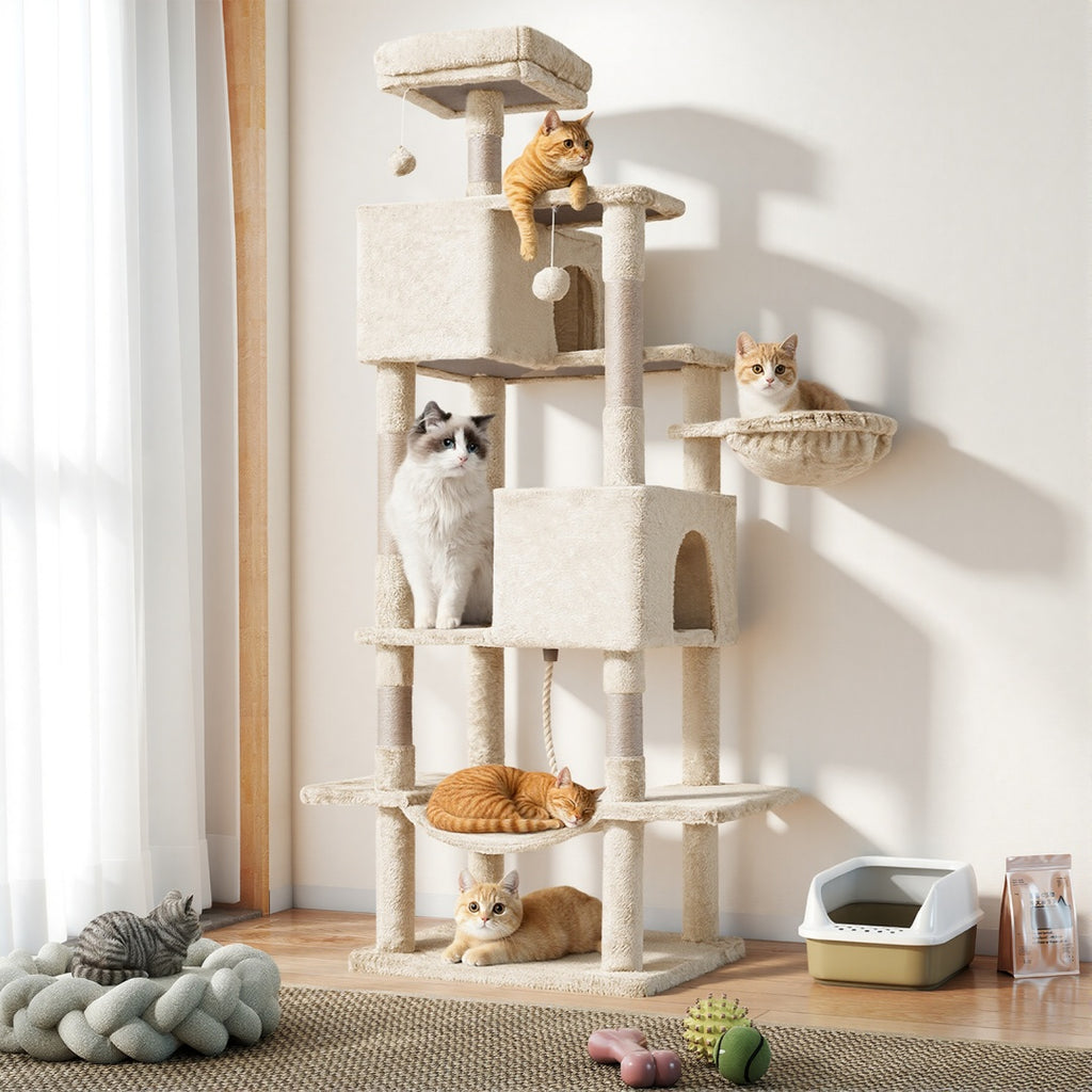 66 Inch Cat Tree Climbing Platform, Hammock by VetsPetStore