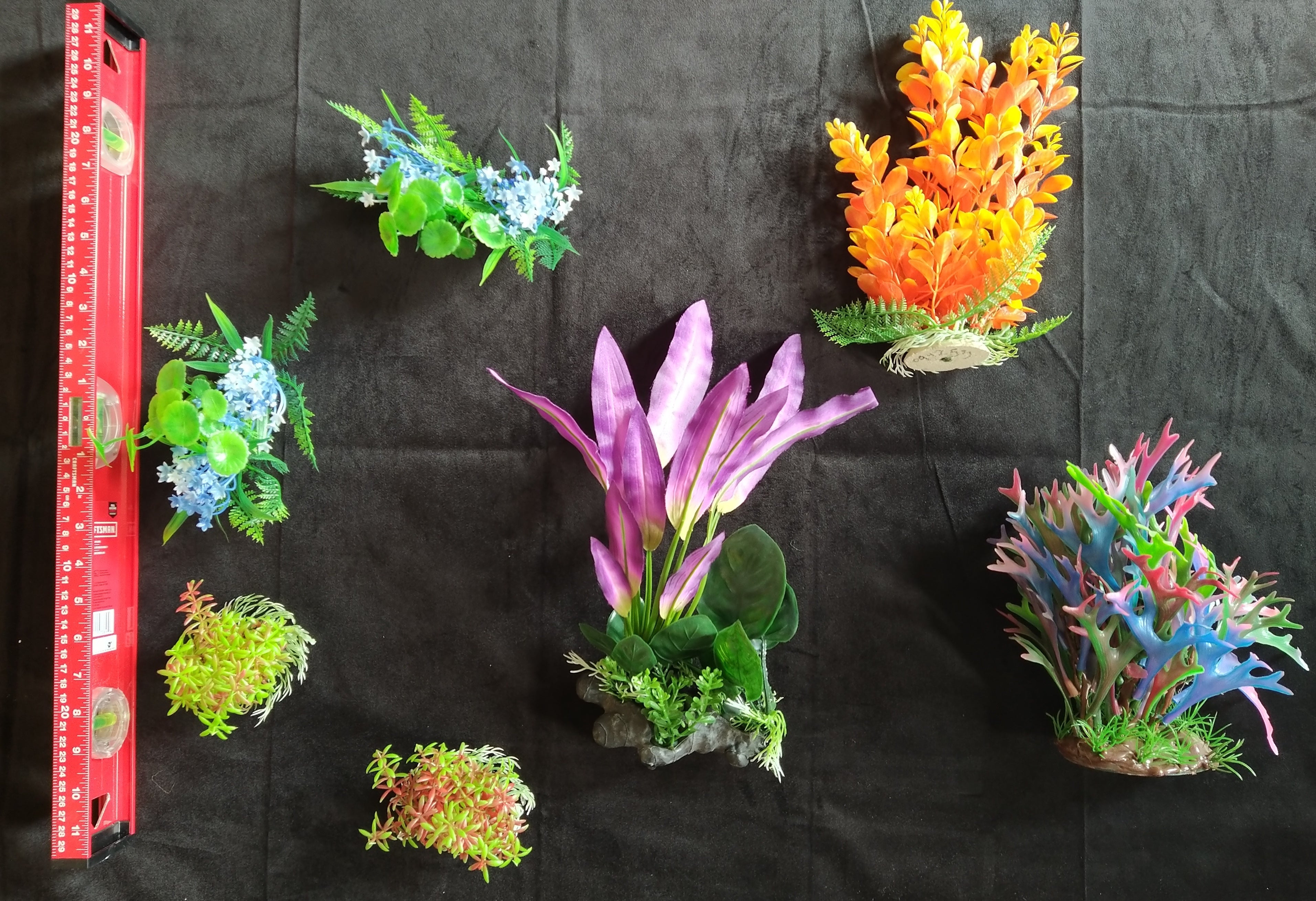 Premium Artificial Aquarium Plant Package for Fish Tank, COLOR HEAVEN by Northeast Aquariums LLC