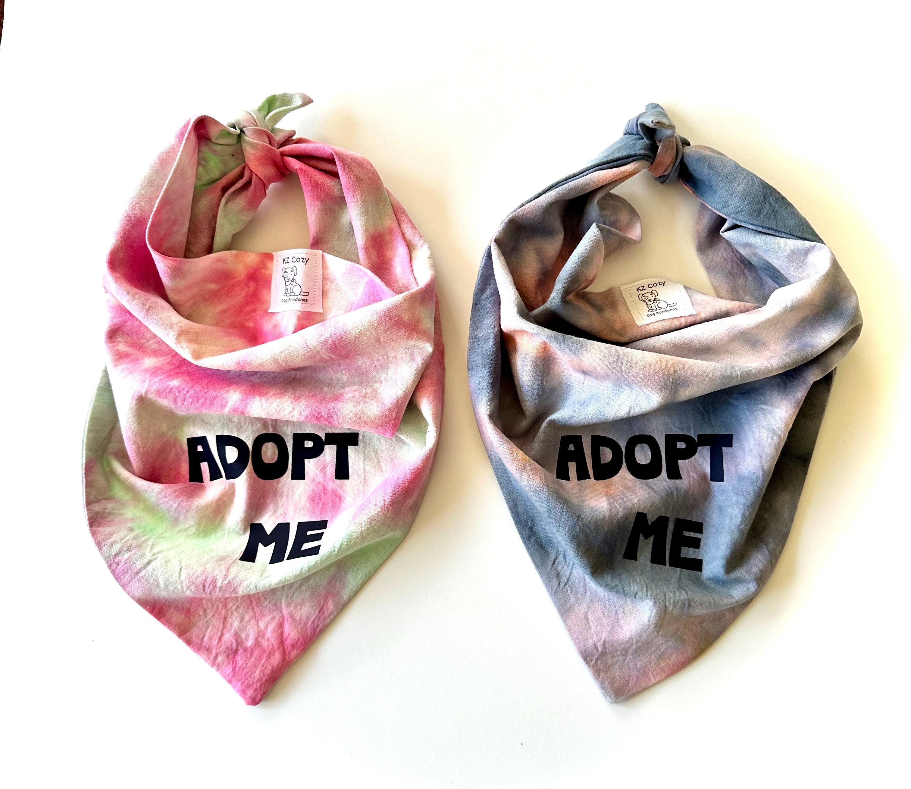 Adopt Me Tie Dye Dog Bandana Best Seller by Happy Tails Outfitters