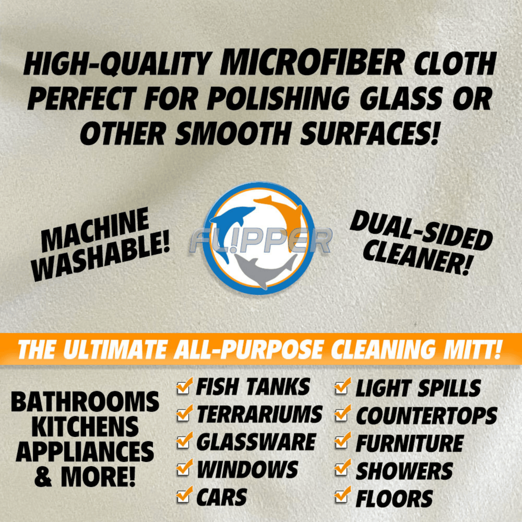 Flipper 2-in-1 Microfiber Aquarium Cleaning Mitt 2 Pack by Flipper Aquarium Products