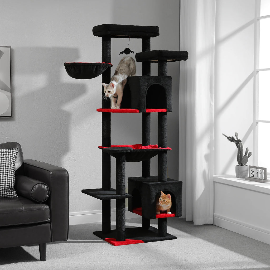 Tall Cat Tree, Multi-Level Tower with Super Large Hammock by Love My Pet