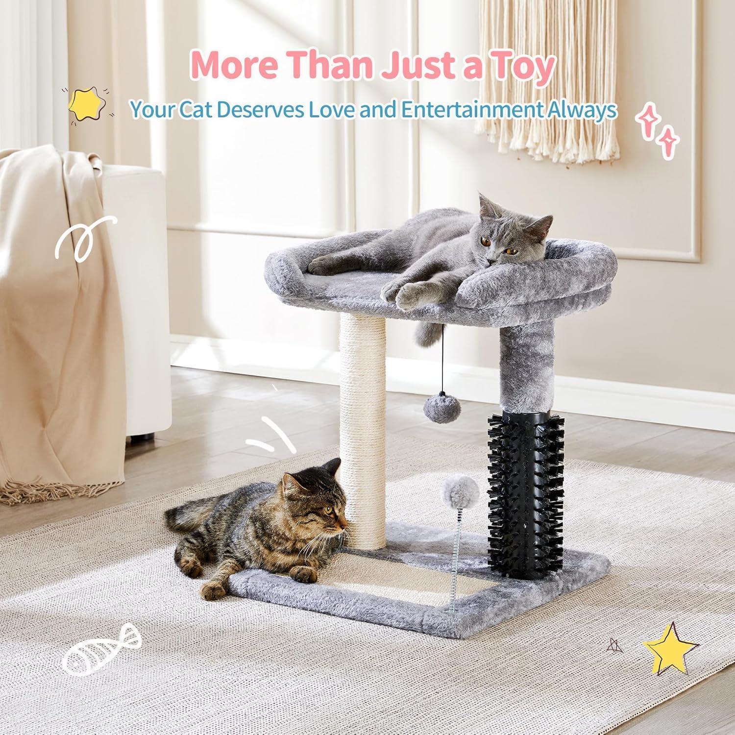 Cat Tree Tower with Self-grooming Brush