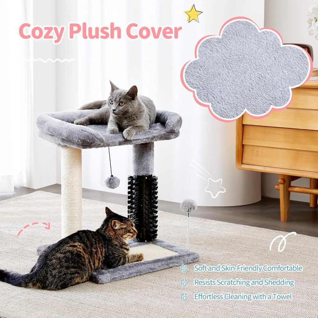 Cat Tree Tower with Self-grooming Brush