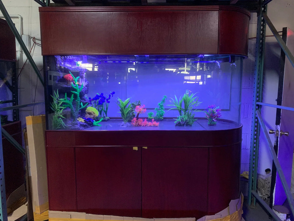 Rose Cherry Color * 120g Reef-Ready Glass Peninsula Bullet Bullnose U-Shape Aquarium Set by AQUA VIM