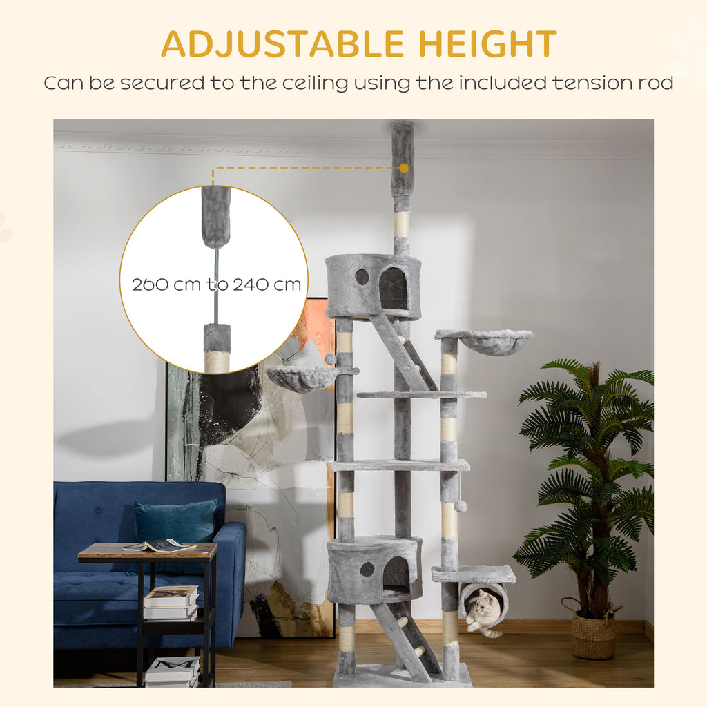94.5 Inch Height Adjustable Cat Climbing Tower, Hammock by VetsPetStore