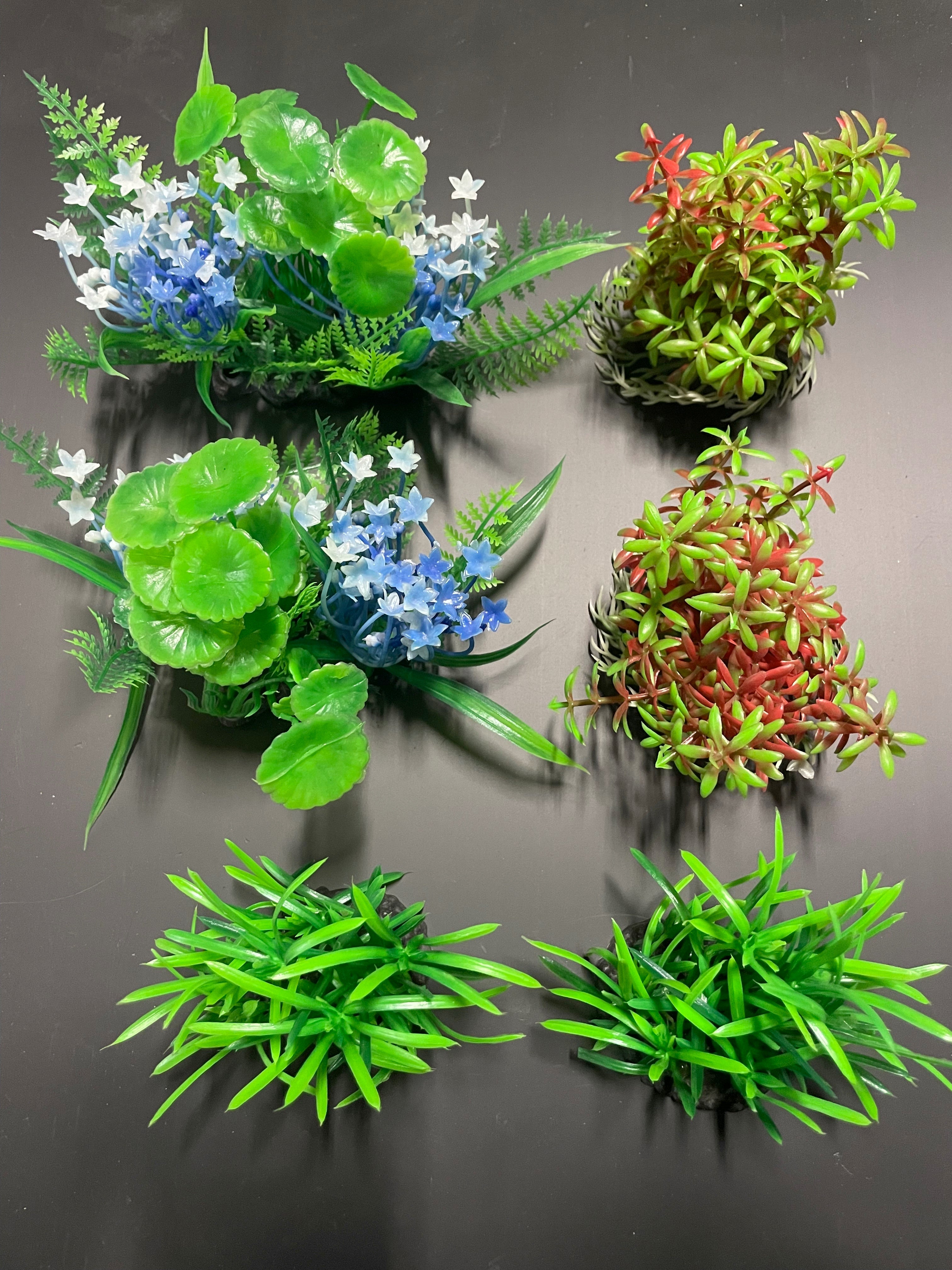PREMIUM Small Artificial Aquarium Plants - Set of 6 - Various by Northeast Aquariums LLC