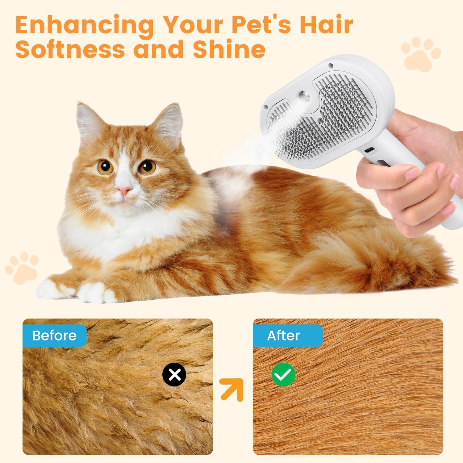 3 In 1 Cat Steam Brush by Amazing Pet Bargains