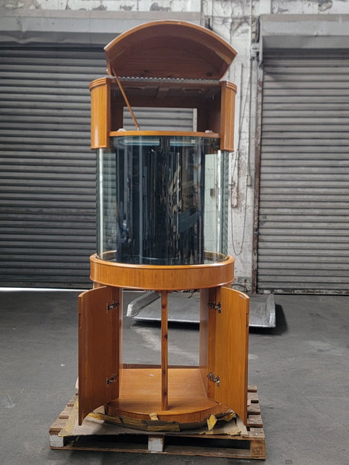90g 3/4 Cylinder Glass Reef-Ready Aquarium in Golden Oak by AQUA VIM