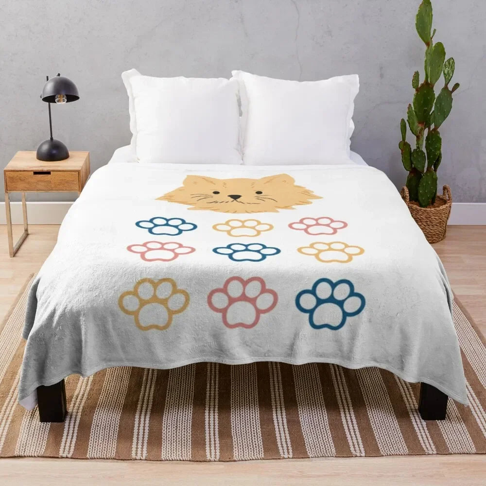Pawprint Flannel Throw Blankets by Love My Pet