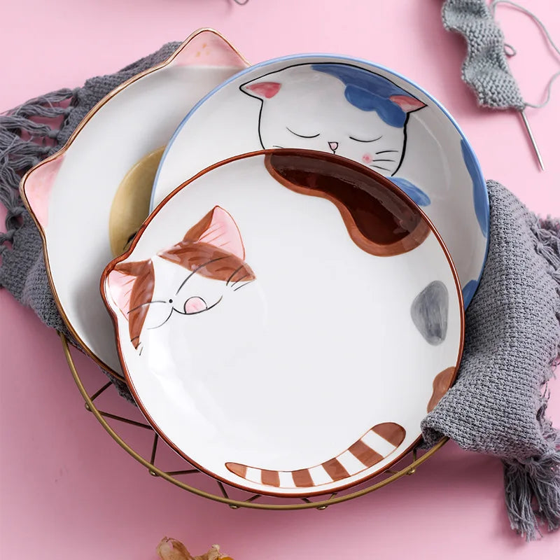 Creative Japanese Style Hand-painted Cartoon Cat Dinnerware by Love My Pet