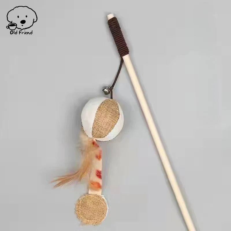 Wooden Handmade Cat Feather Toy by Love My Pet