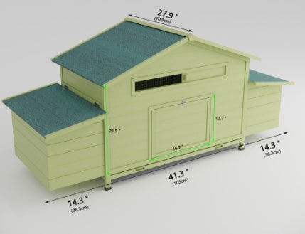 11.12 Square Feet Large Wooden Chicken Enclosure With 2 Free Range Doors, 2 Nest Boxes by Amazing Pet Bargains