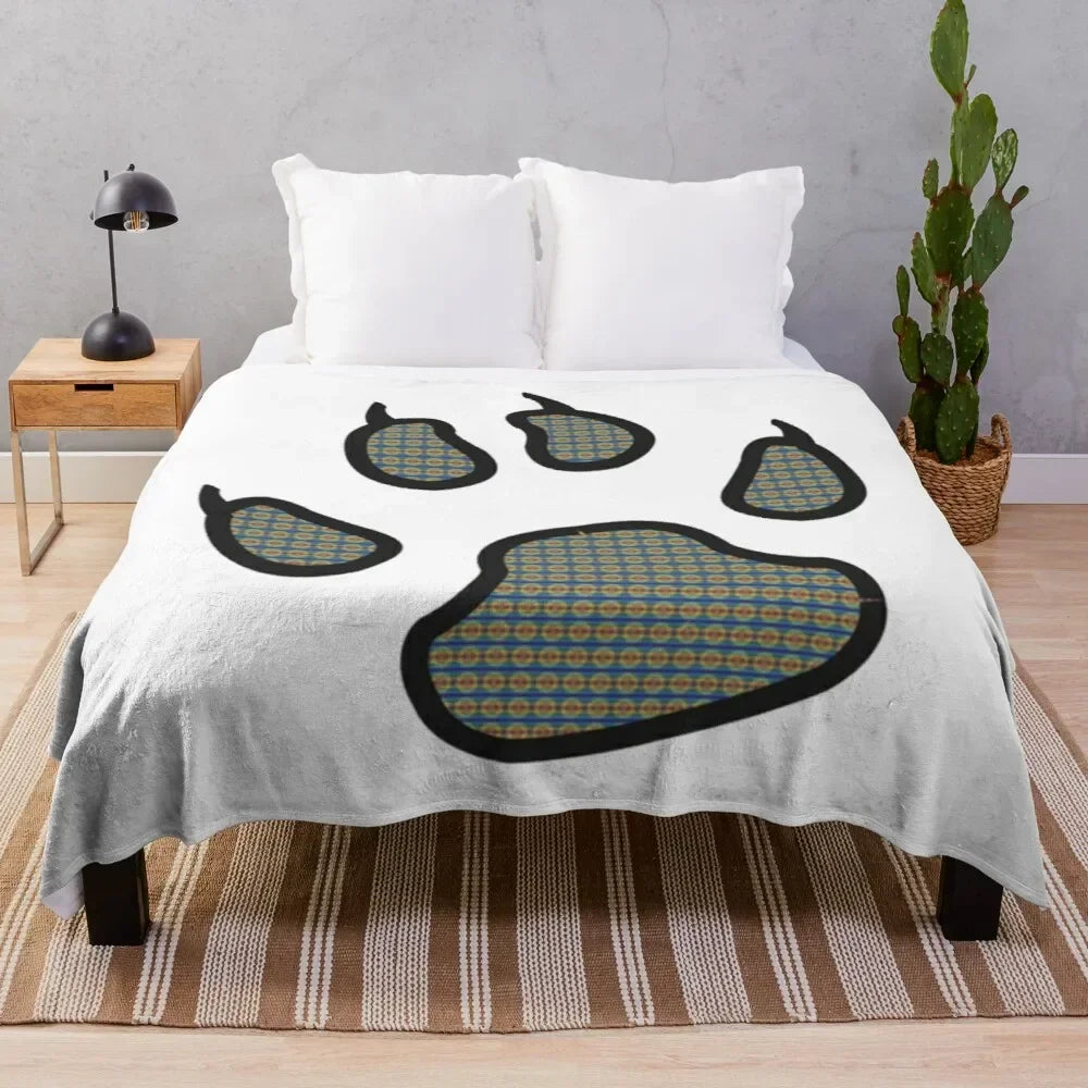 Pawprint Flannel Throw Blankets by Love My Pet
