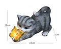 Solar Light Butterfly And Cat Resin Outdoor Sculpture by Love My Pet