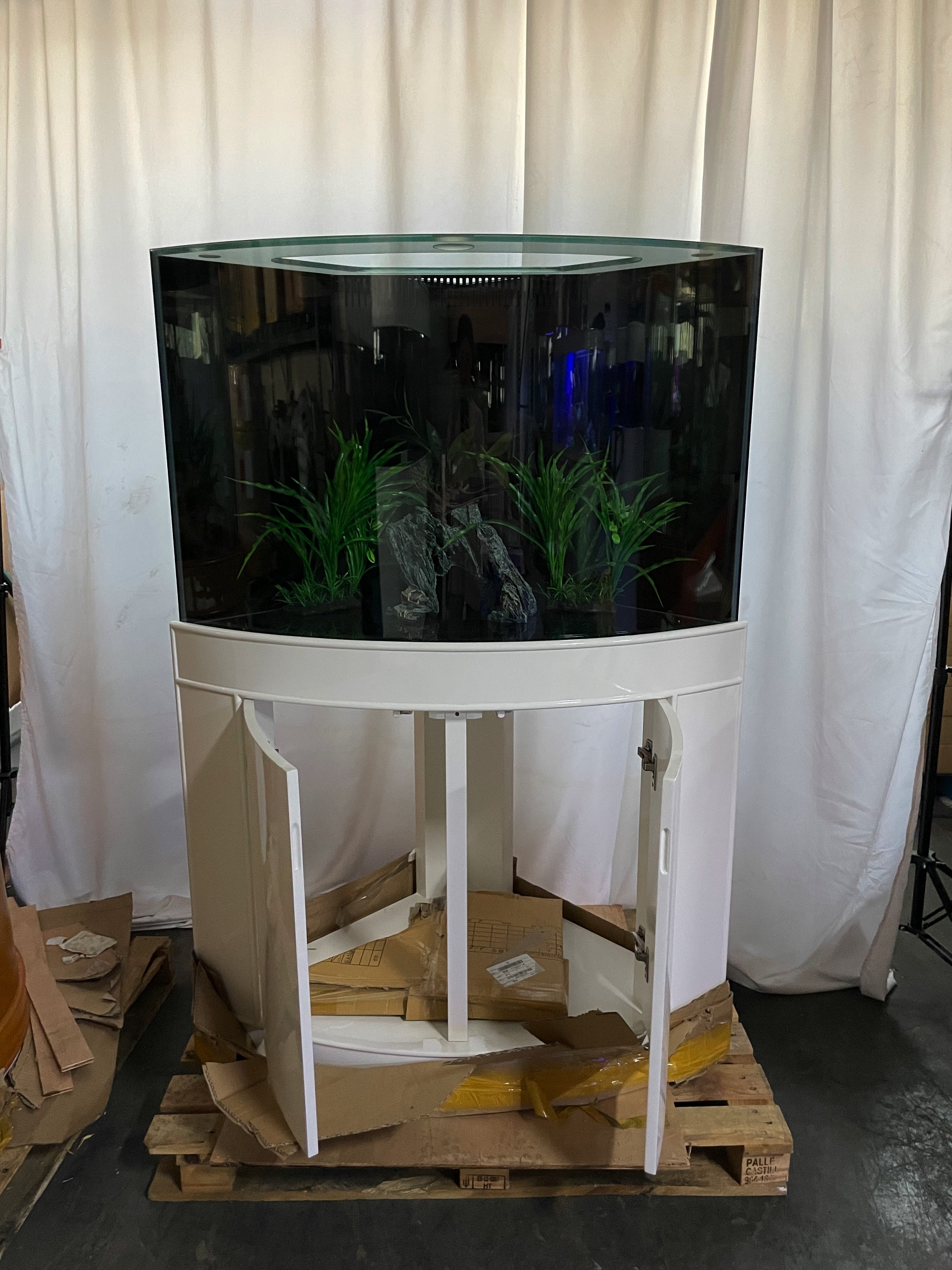 66 gallon GLASS corner bow front aquarium fish tank set NEW! by Northeast Aquariums LLC
