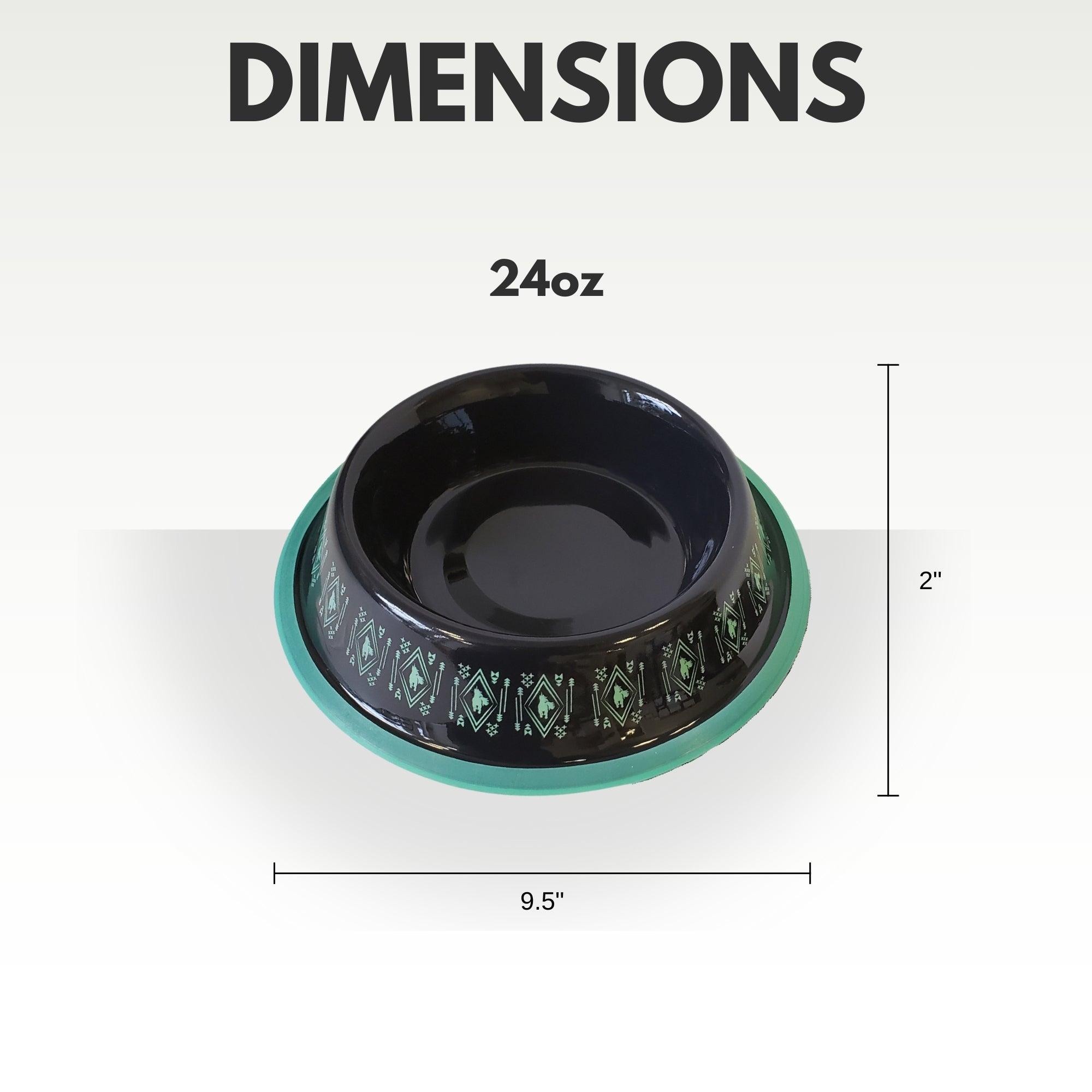 Non-Skid Boho Stainless Steel Dog Bowl – with Whimsical Unicorn Design, Silicone Base for Medium Dogs – 24oz