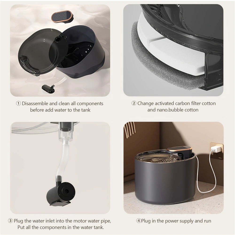 Automatic Pet Drinking Fountain Intelligent Water Dispenser 3L by Love My Pet