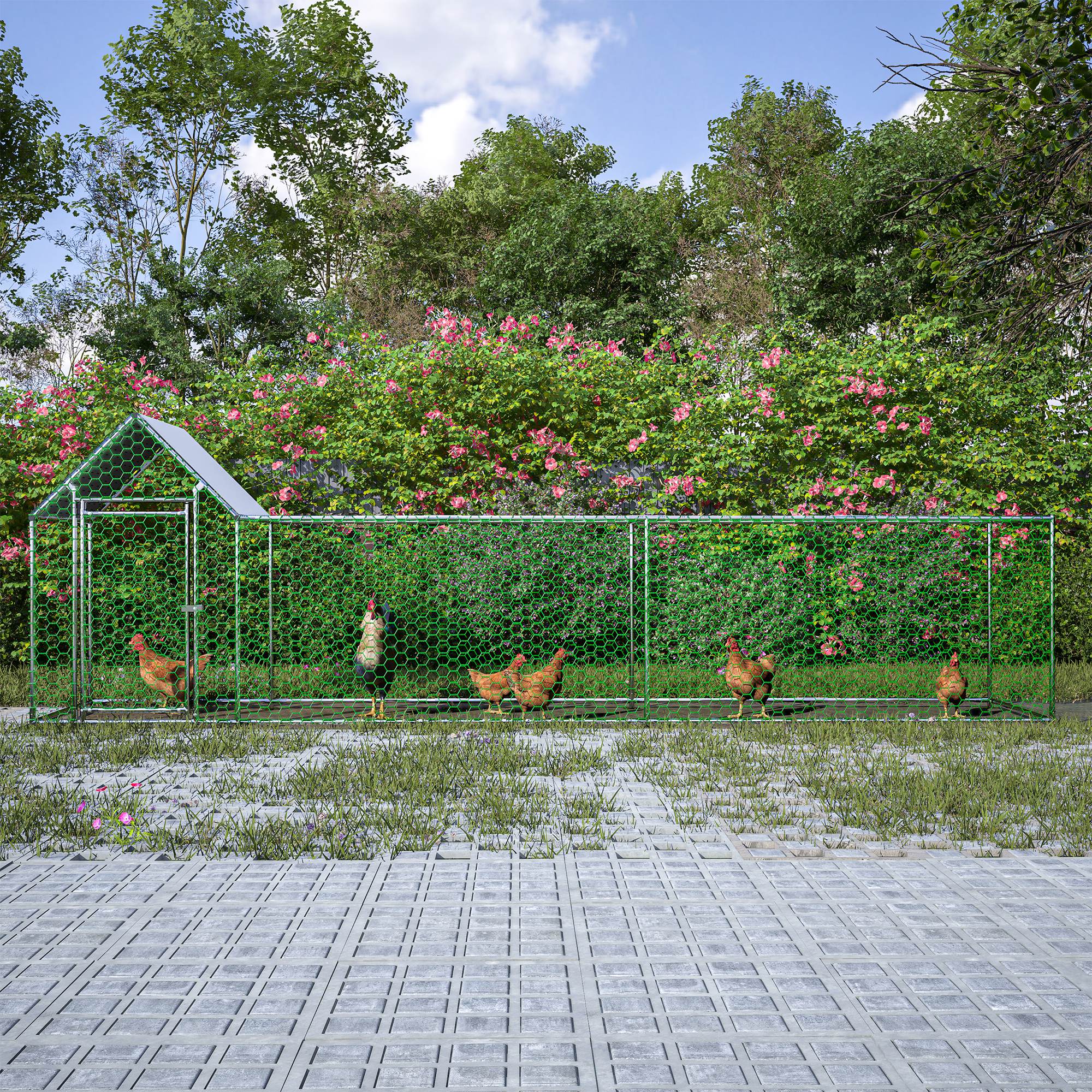 Metal Chicken Enclosure with Cover by VetsPetStore