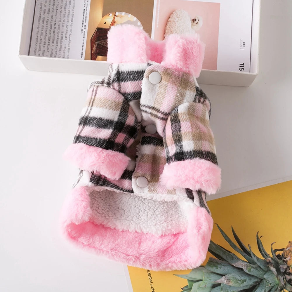 Pet Clothes Lattice Coat