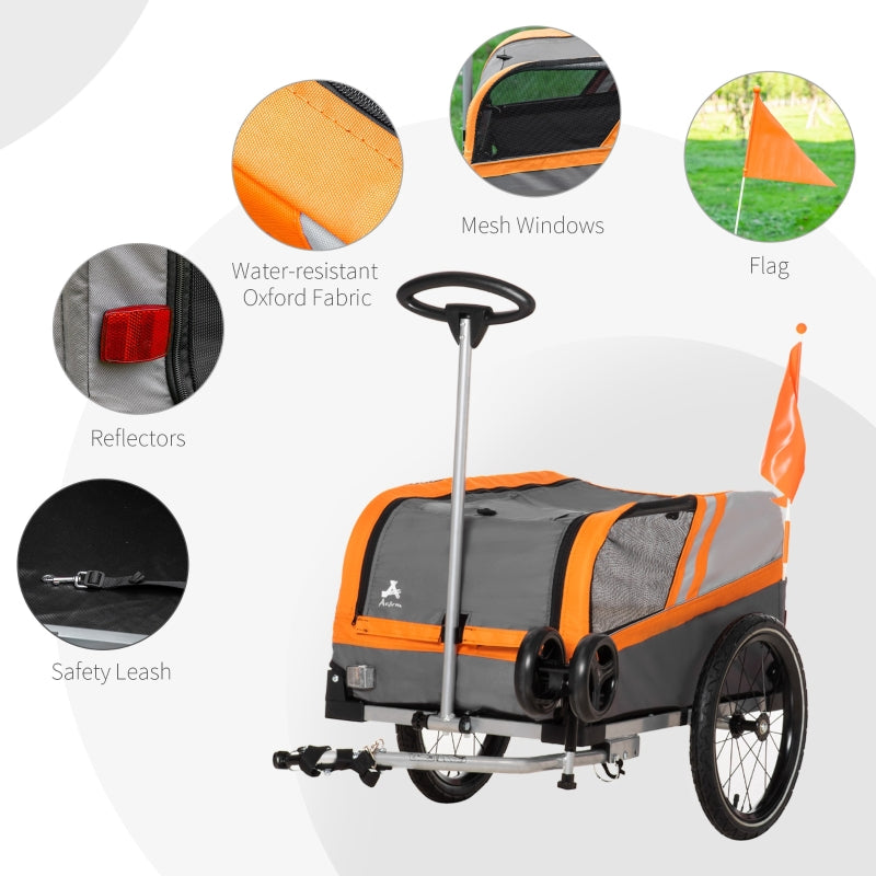 Pet Bike Trailer 2-in-1 Travel Stroller by Furr Baby Gifts