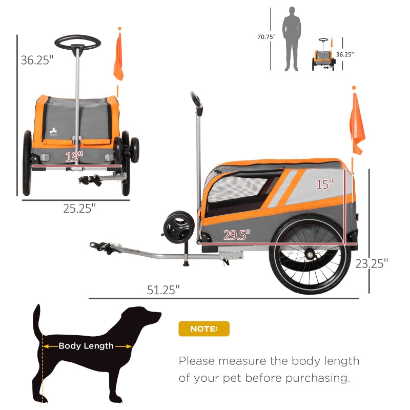 Pet Bike Trailer 2-in-1 Travel Stroller by Furr Baby Gifts