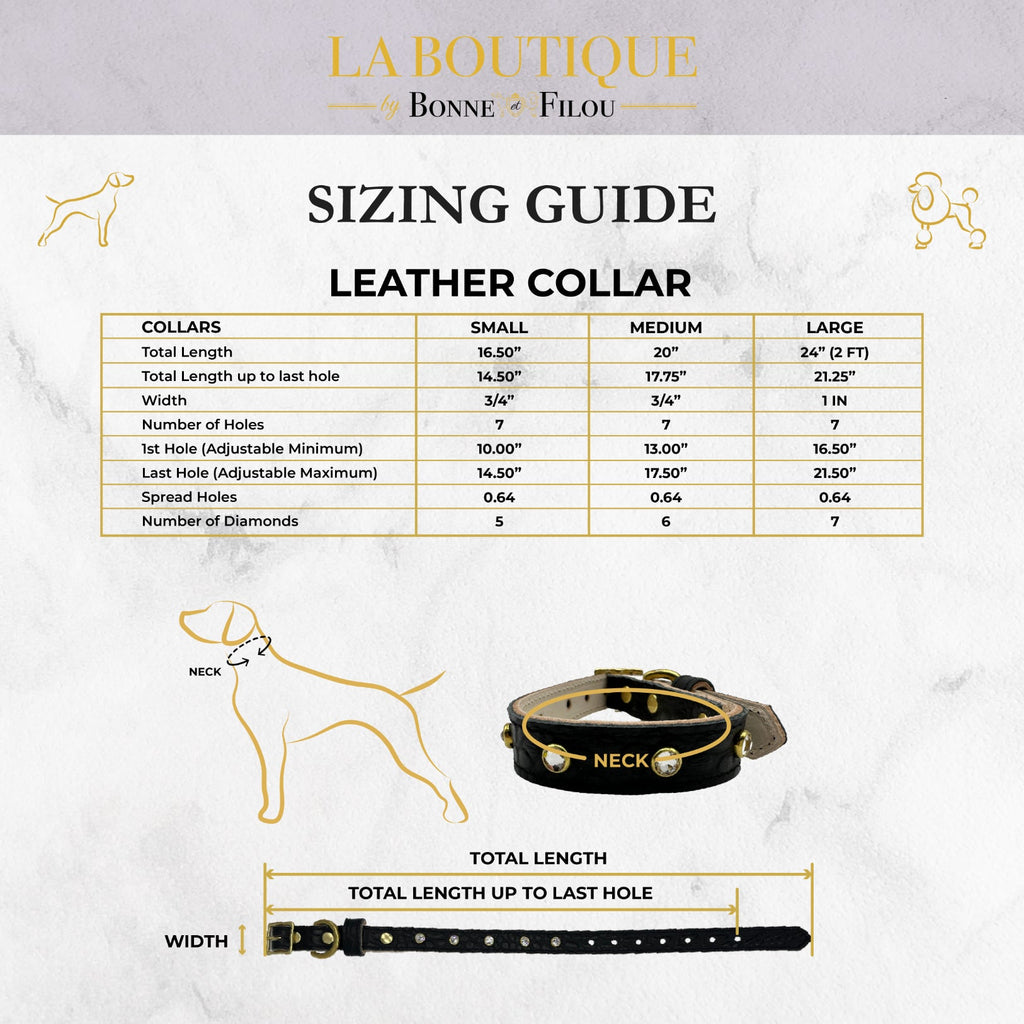 Plain Leather Dog Collar by Bonne et Filou