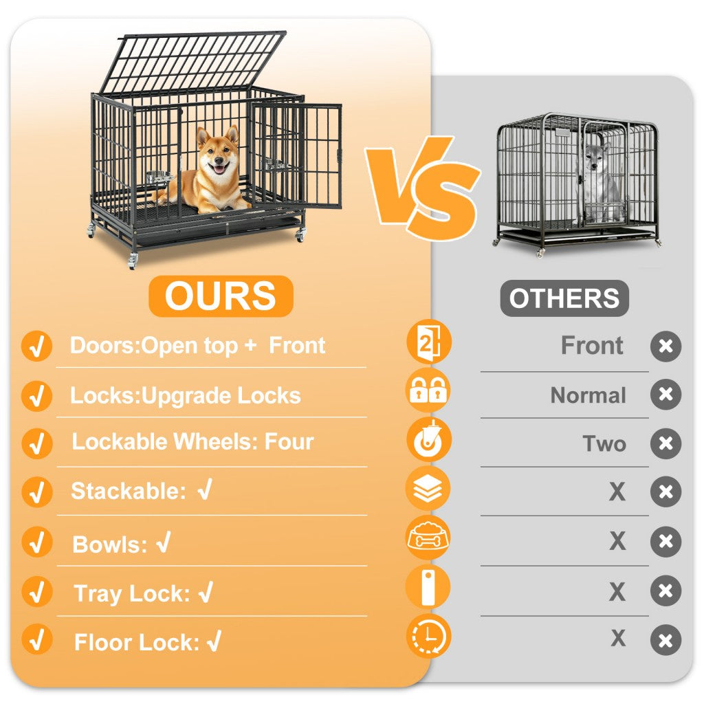 37" Stackable Heavy Duty Dog Crate 371D07 by Homey Pet Official