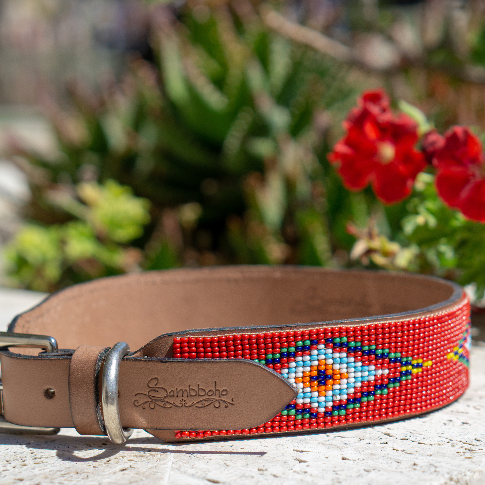 Red Vogue Sambboho dog collar by Sambboho