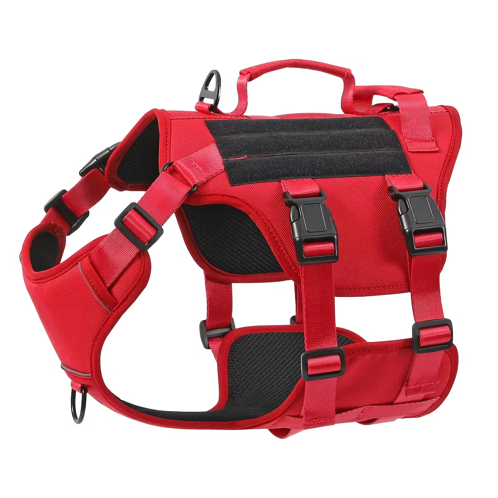 Heat-resistant Durable Nylon Tactical Service Dog Harness, Adjustable No-pull Reflective Vest With Dual Handles For Large Dogs by Amazing Pet Bargains