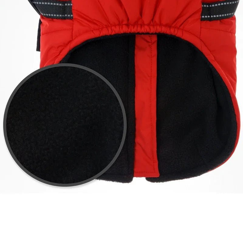 Winter Warm Dog Clothes With Harness, Windproof Pet Vest by Love My Pet