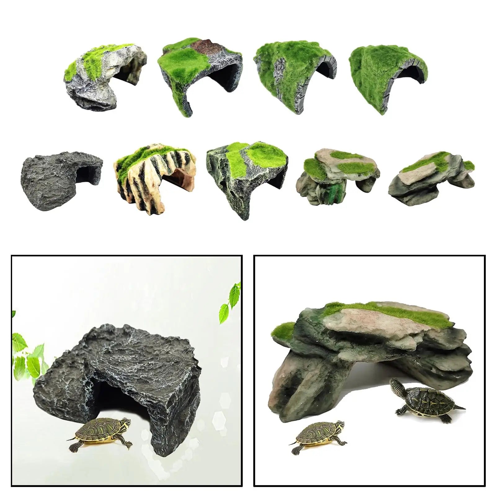 Simulate Moss Rock Stone For Aquariums and Reptile Hiding Spot