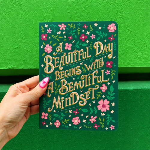 A Beautiful Day Begins With A Beautiful Mind Double-Sided Journal | 160 lined pages by The Bullish Store