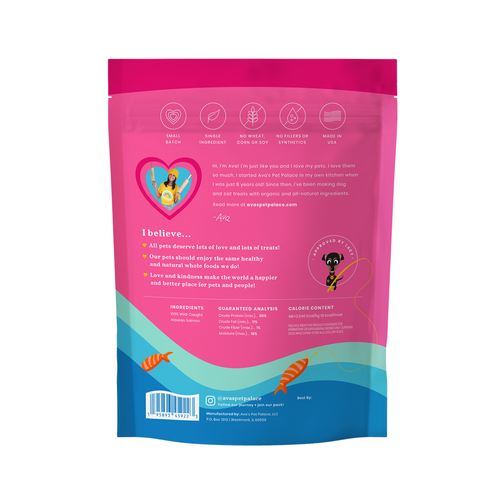 Crunchy Jerky Dog Treats - Snappin' Salmon by Ava's Pet Palace