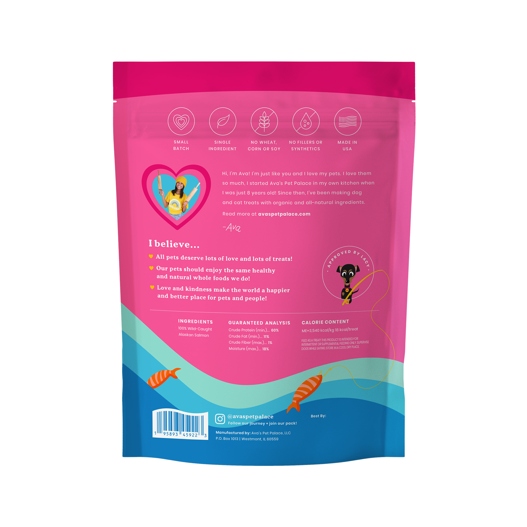 Crunchy Jerky Dog Treats - Snappin' Salmon by Ava's Pet Palace