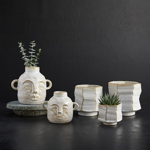 Abstract Head Pot Small | Decorative Modern Ceramic Vase | 4.5" Tall by The Bullish Store