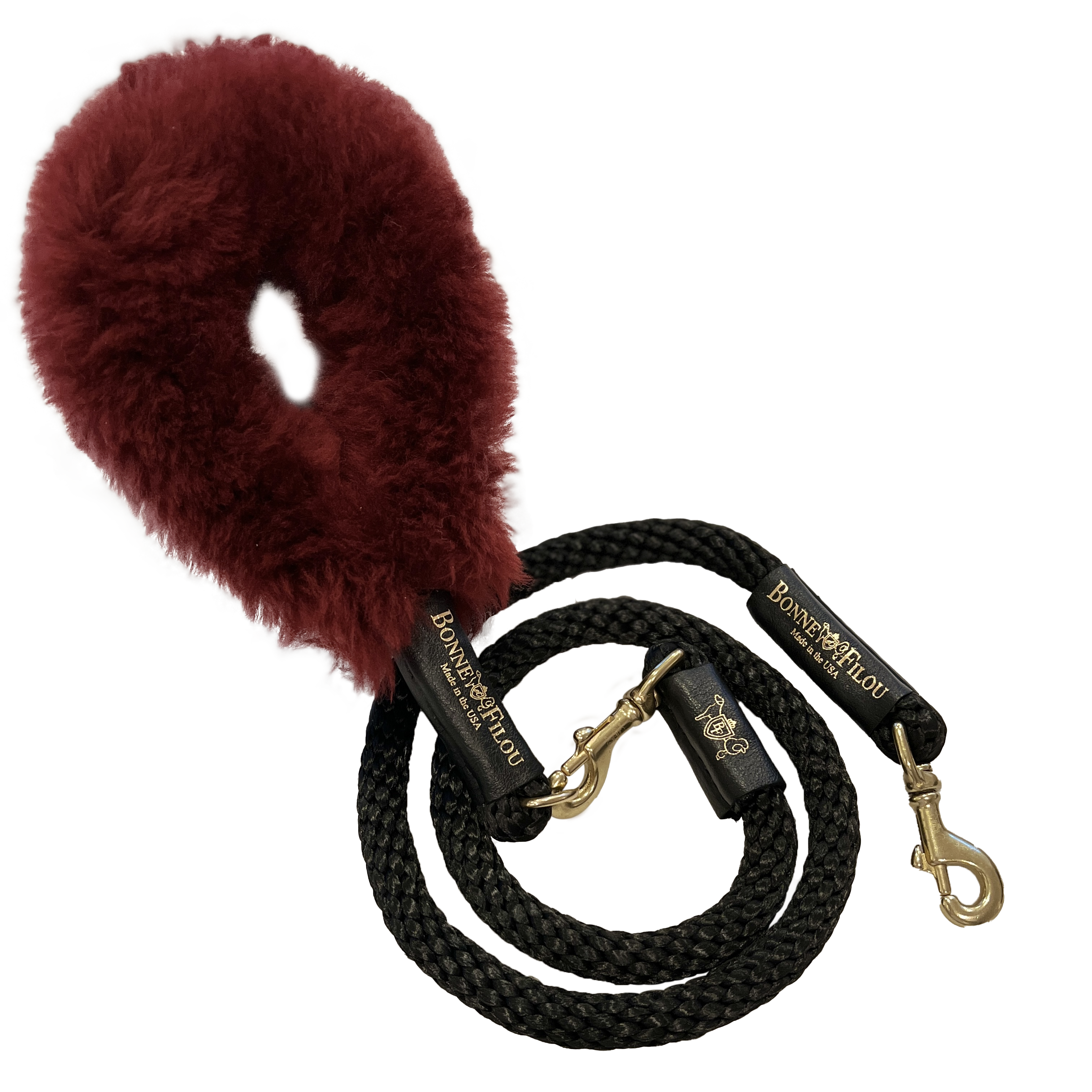 Bundle Shearling Fur Grip + Rope Leash for Dogs by Bonne et Filou