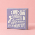 Advice From Unicorn Wooden Box Sign | Purple with White Lettering 6" x 6" by The Bullish Store