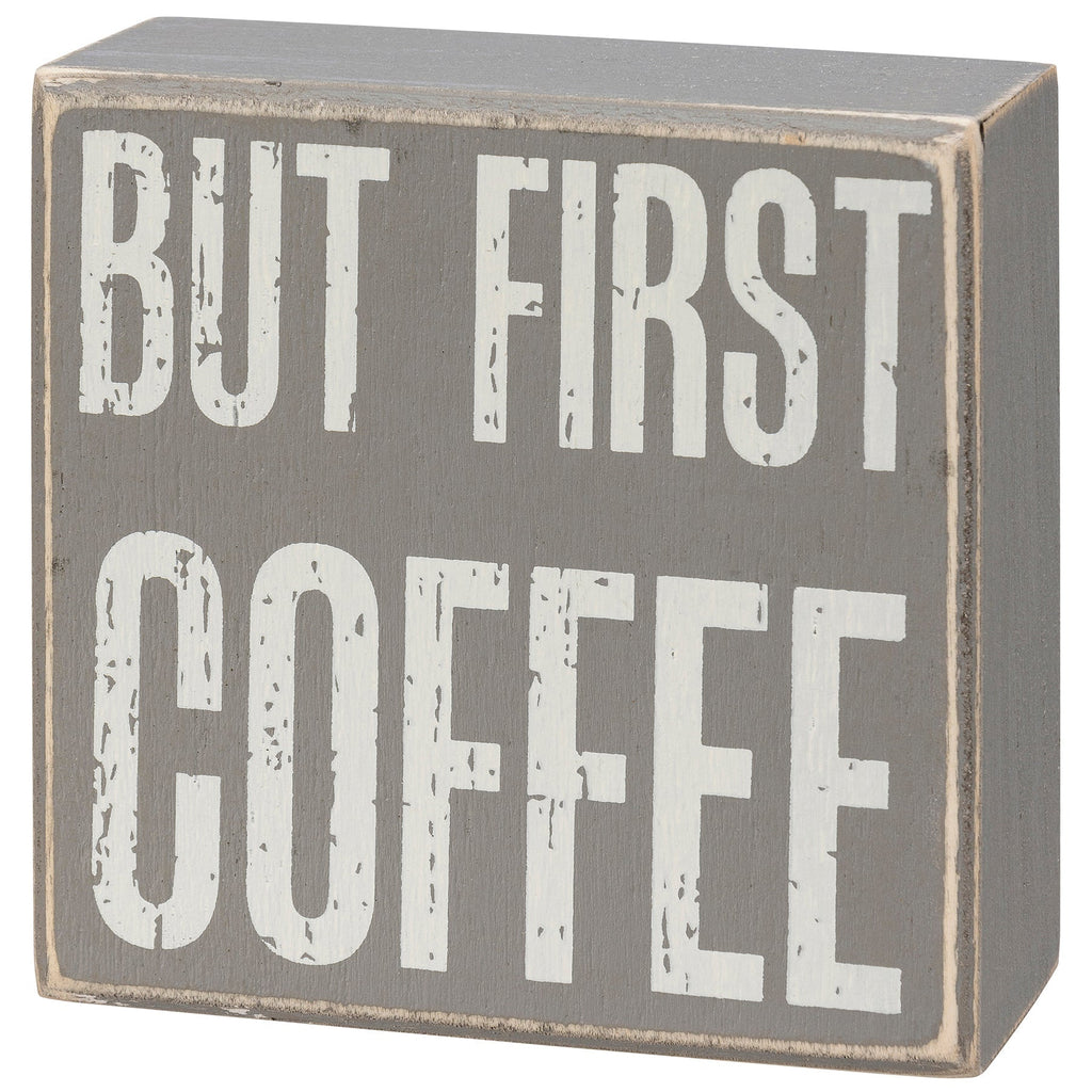 After Coffee Box Sign Set | Wall Desk Display Gift Set | 4" x 4" | Gift for Her by The Bullish Store