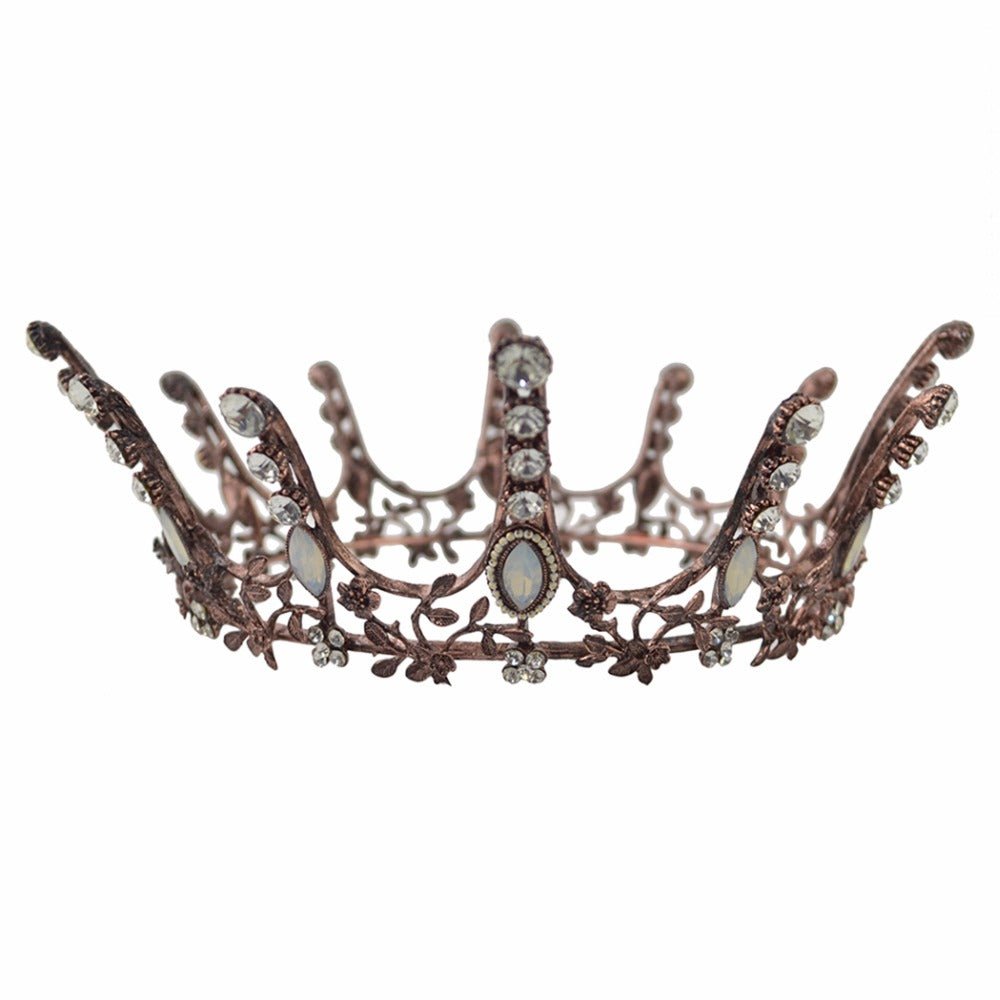 Aggressively Rosy Crown Tiara in Rose Gold and Opal | Royalty Crown Party or Bridal Hair Accessory by The Bullish Store