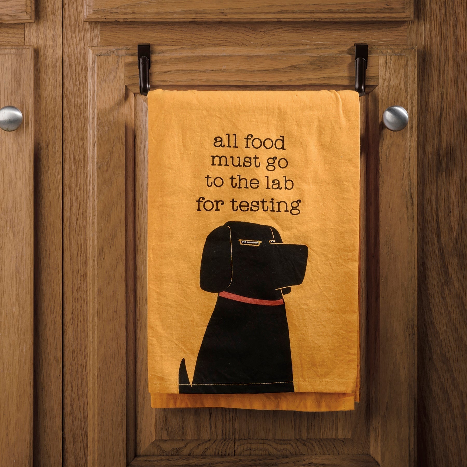 All Food Must Go To The Lab For Testing Dog Dish Cloth Towel | Black Lab, Labrador Retriever Pun by The Bullish Store