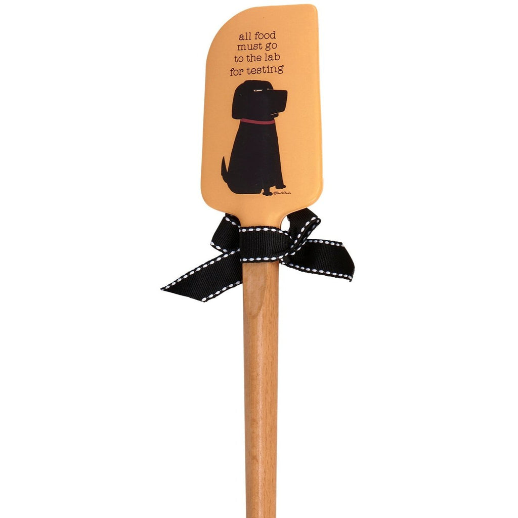 All Food to the Lab For Testing Dog Lover Spatula | Wooden Handle Double-Sided Silicone Spatula by The Bullish Store