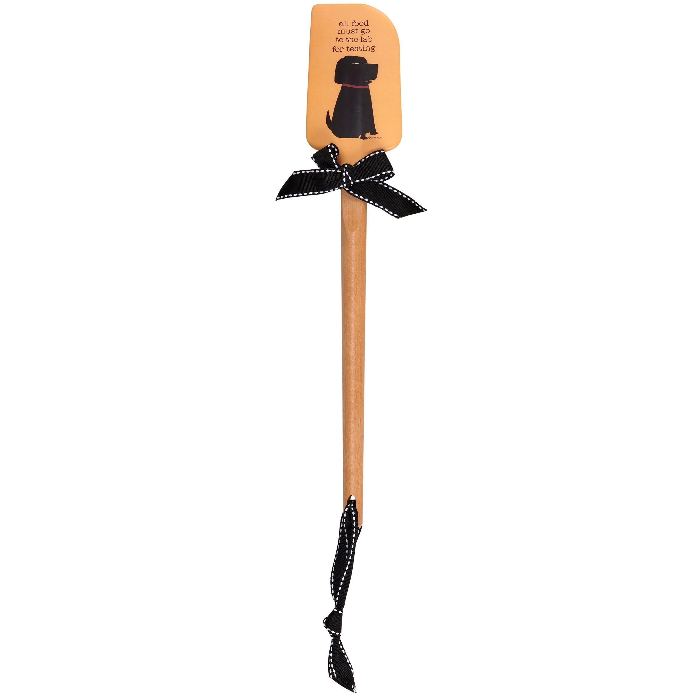 All Food to the Lab For Testing Dog Lover Spatula | Wooden Handle Double-Sided Silicone Spatula by The Bullish Store