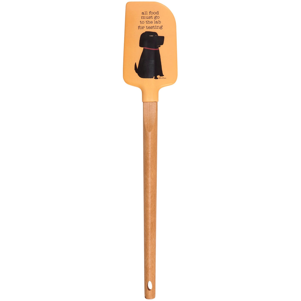 All Food to the Lab For Testing Dog Lover Spatula | Wooden Handle Double-Sided Silicone Spatula by The Bullish Store