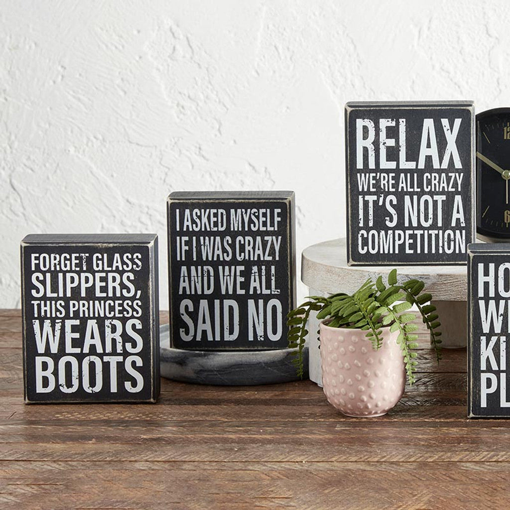 All Said No Box Sign | Wooden Box Wall Tabletop Decor | 4" x 5" by The Bullish Store